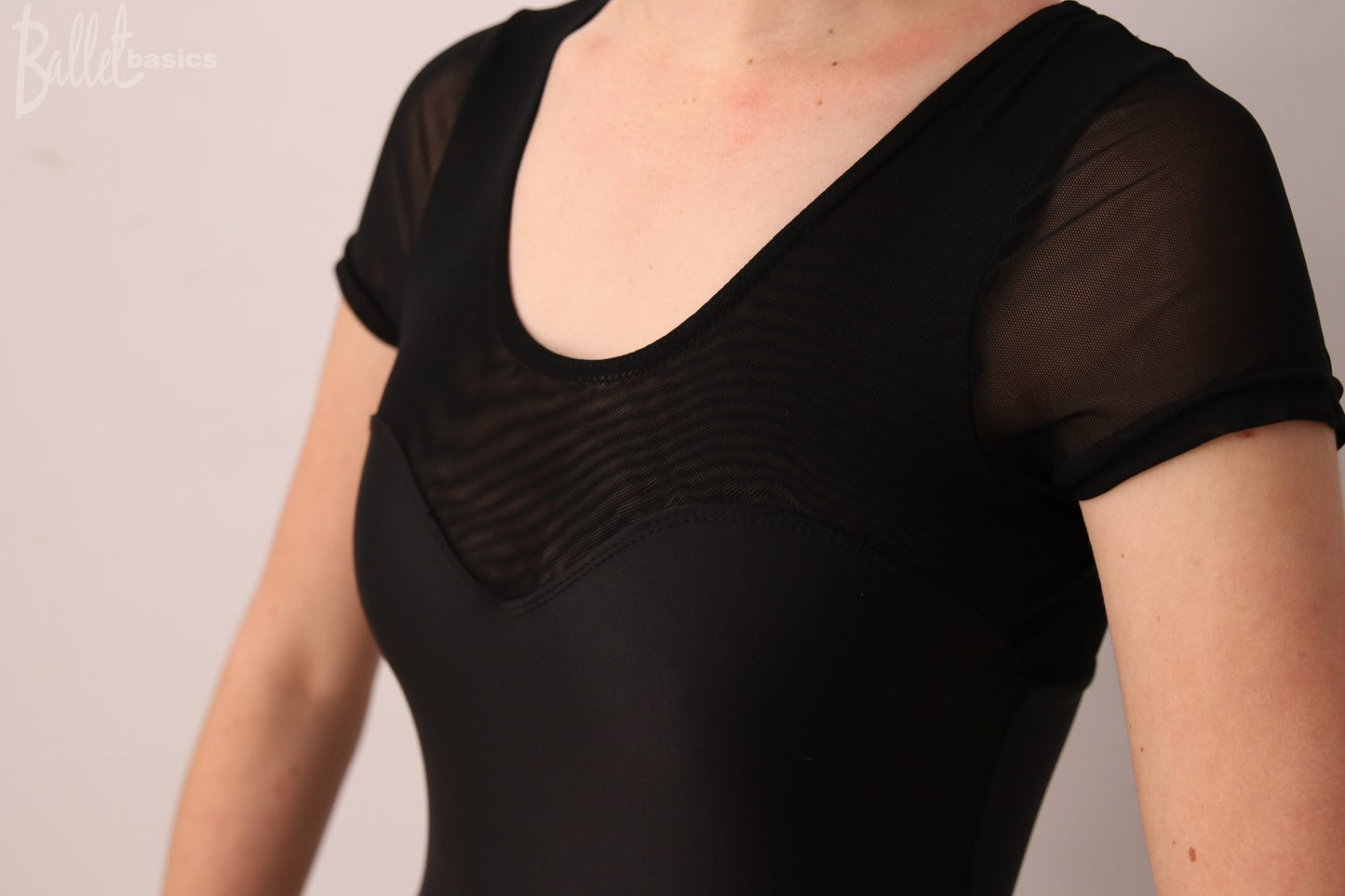 Mesh Cap Sleeve Leotard