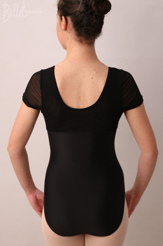 Mesh Cap Sleeve Leotard