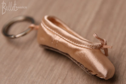 Ballet Shoe Key Ring side view pink