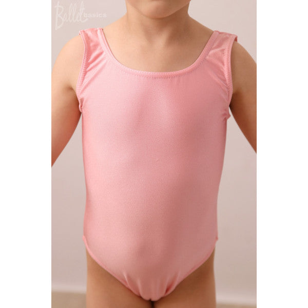 Sleeveless leotard in nylon lycra ballet pink