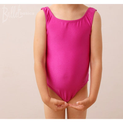Sleeveless leotard in nylon lycra rose pink